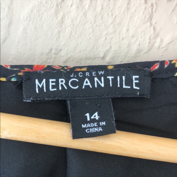 J CREW Fall Floral & Black Dress with Elastic Waist and Lined - Picture 5 of 5